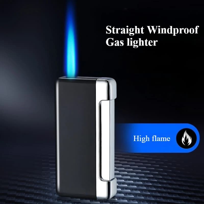 Accendino a Gas Butano Antivento con Fiamma Blu, Accessorio per Fumatori ad Alta Potenza, Strumento di Accensione, Torcia, Accendini per Sigarette