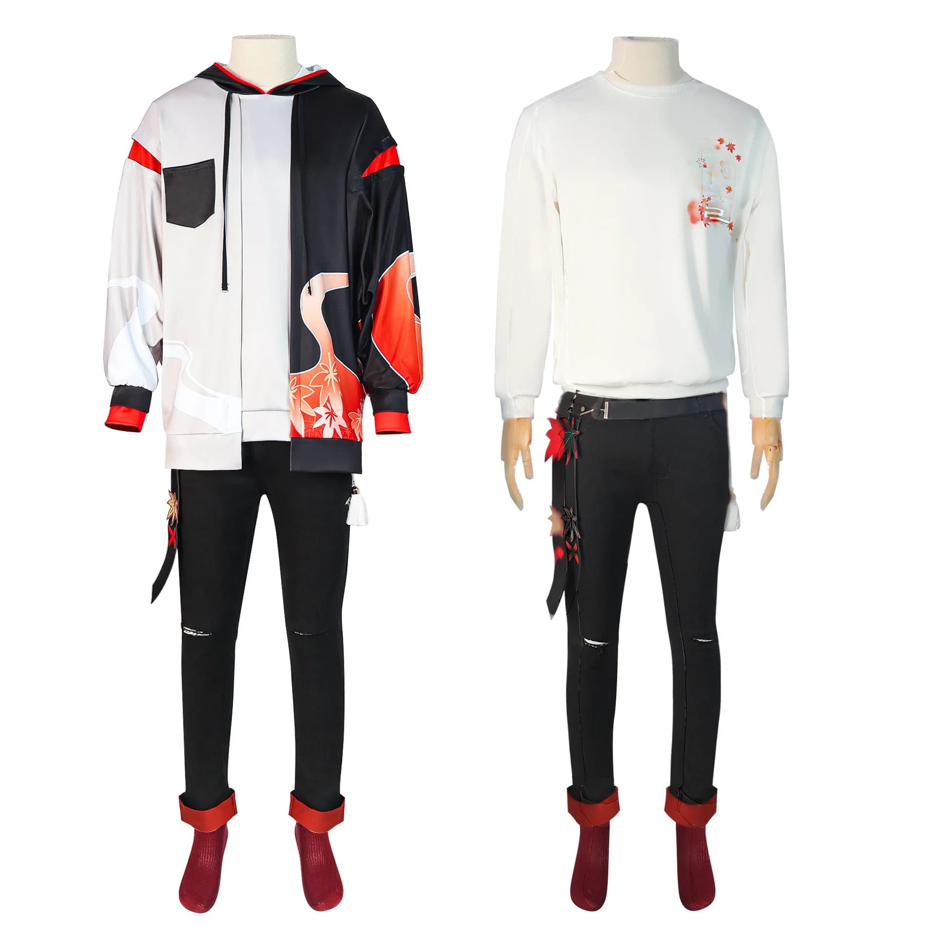 Costume Cosplay Genshin Impact Kazuha, Felpa con Cappuccio per Uso Quotidiano Kaedehara Kazuha, Set Completo Outfit Anime Game