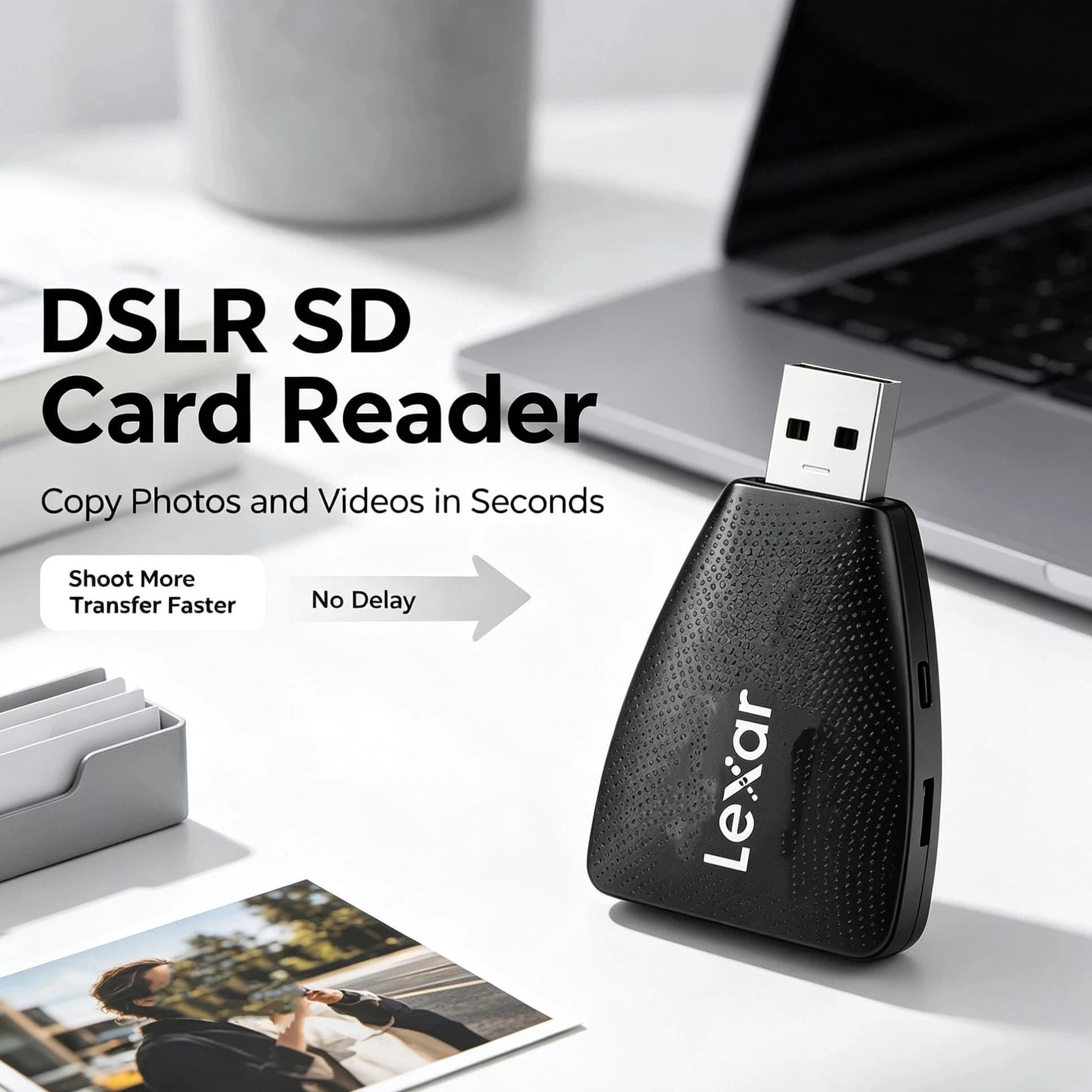 Lexar Multi Card Reader USB 3.1 UHS-II Backward Compatible SD SDHC SDXC Micro SD TF Adapter for DSLR Mirrorless Camera PC Access