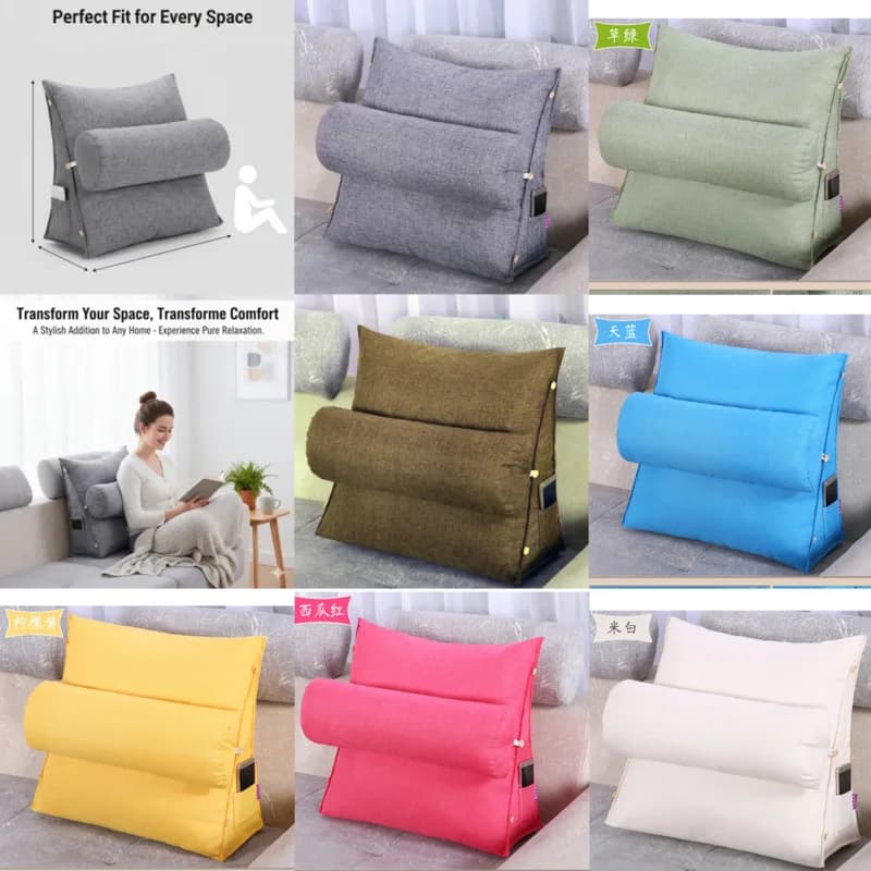 Cuscino Triangolare per Letto, Morbido Poggiatesta, Cuscino con Rivestimento Rimovibile e Lavabile, Supporto Lombare per Divano, Cuscino per Pisolino in Ufficio, Nuovo