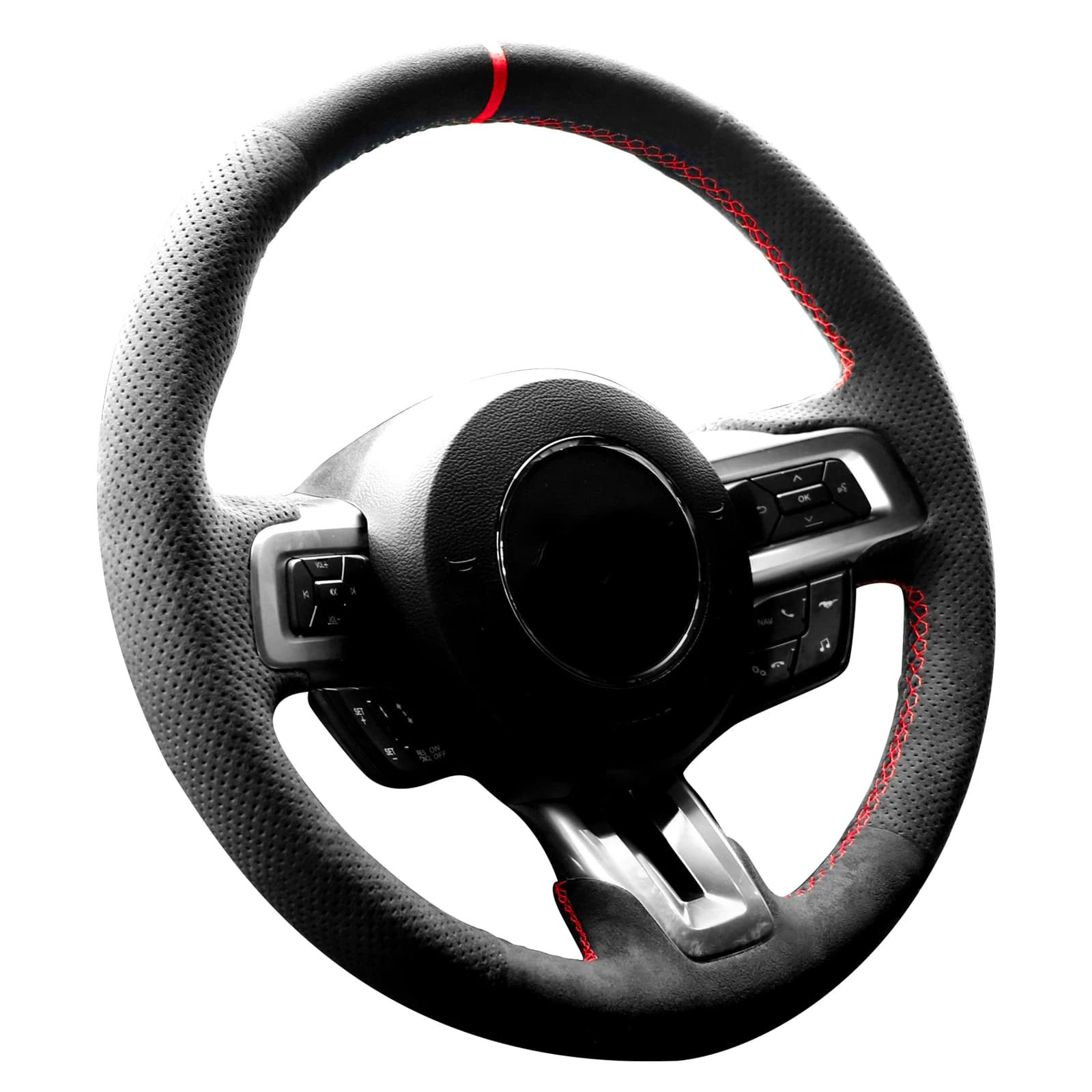 Alfanxi coprivolante Alcantara a punto mano compatibile con Ford Mustang Mustang GT Shelby GT350 GT500 2015-2021