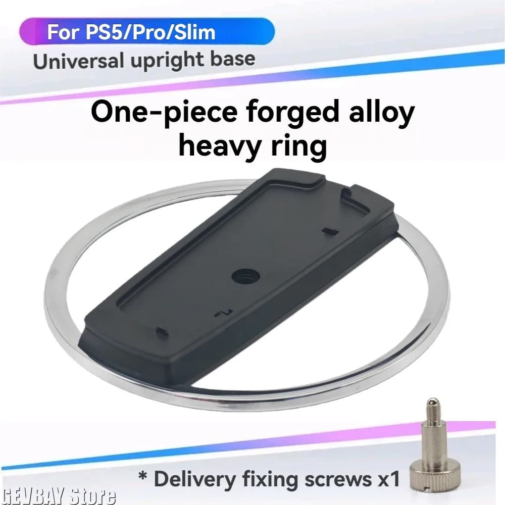 Supporto Verticale in Metallo per Console PS5 Slim, Base di Ricambio con Vite per PlayStation 5 Versione Digitale e con Disco