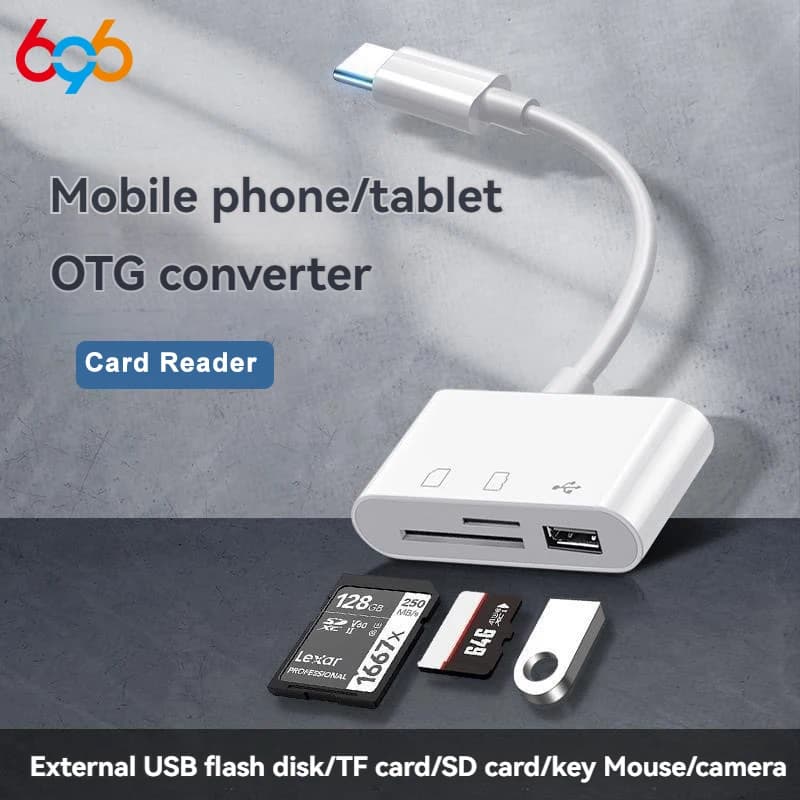 Adattatore di tipo C TF CF lettore di schede di memoria SD OTG memoria estesa USB-C per Tablet di calcolo del telefono cellulare Cardreader ad alta velocità