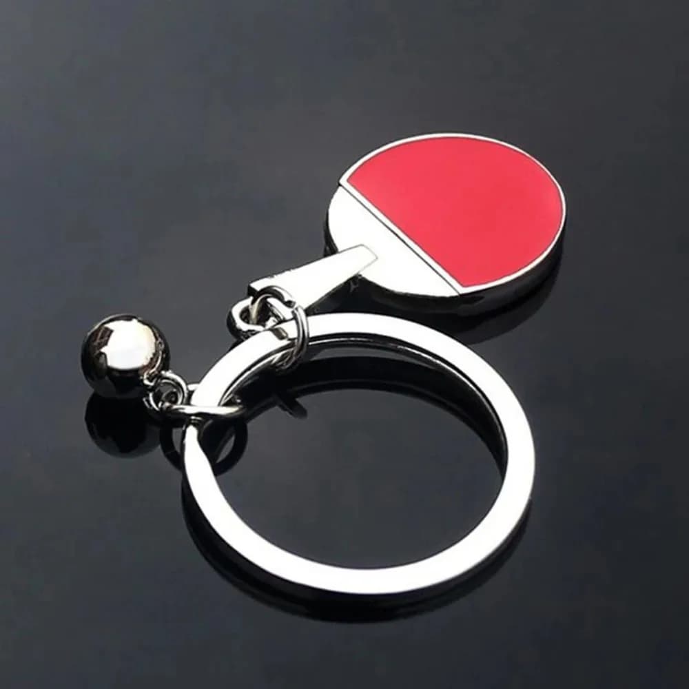 Mini portachiavi con palline da ping pong, gioielli in lega di zinco, regali, mini portachiavi con pipistrello da ping pong, portachiavi creativo da ping pong