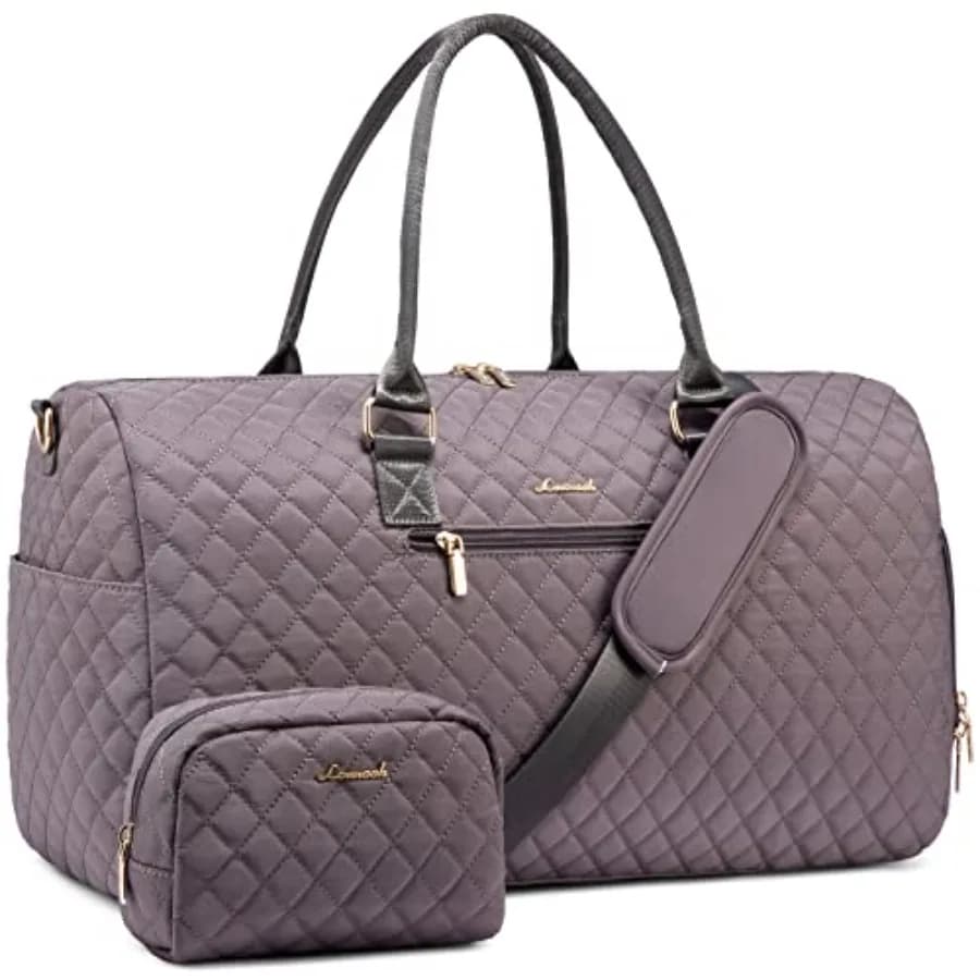 Borsa da Viaggio, Borsa Weekend per Donne con Beauty Case, Borsa da Trasporto per Pernottamento con Scomparto per Scarpe, Borsa Sportiva con