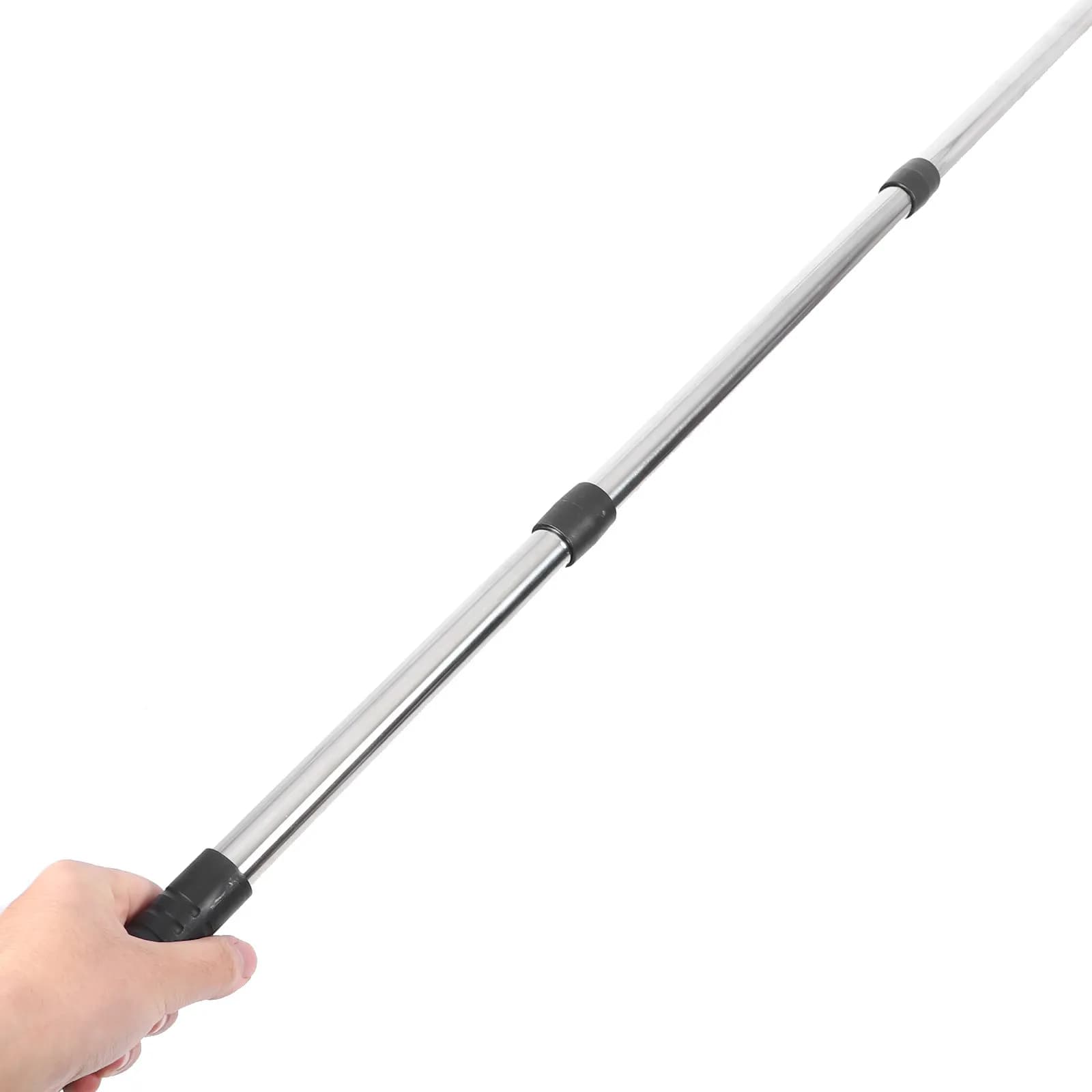Three-Part Adjustable Mop Handle Replacement Metal Mop Pole Replacement for Floor Cleaning with Threaded Connection and Broom