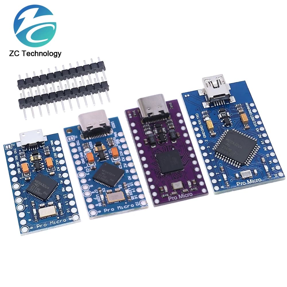 Type-C MINI USB Pro Micro for Arduino ATmega32U4 5V/16MHz 3.3V/8Mhz module with 2 lines Pin Header interface card Usb Leonardo