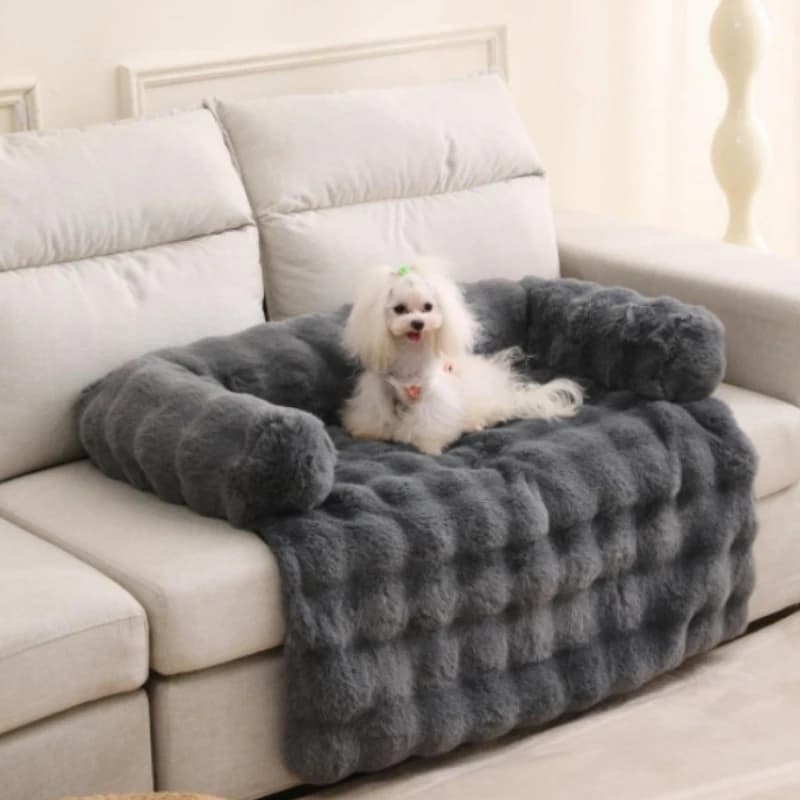 Divano Letto per Animali Domestici in Peluche, Cuccia Rimovibile e Lavabile Antiscivolo per Cani e Gatti con Pile Caldo, Comodo Materassino per Animali Domestici da Interno