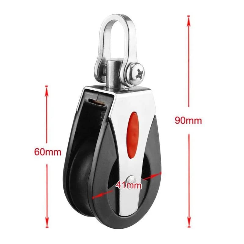 Steel Nylon Rope Pulley Abs Plastic Single Pulley Rotating Bearing Yacht Rv Marine Hardware Accessories