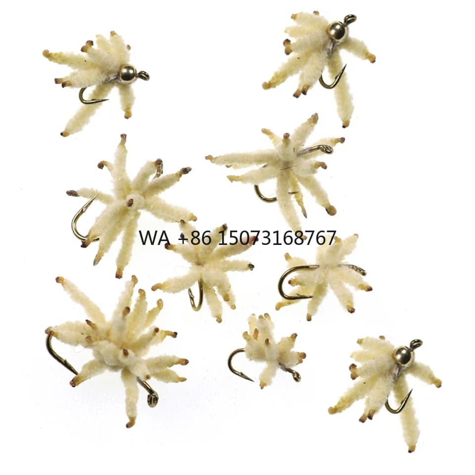 Cluster white worms bait bait for trout carp fish perch fishing fly insects bait fishing equipment fishing hook bait