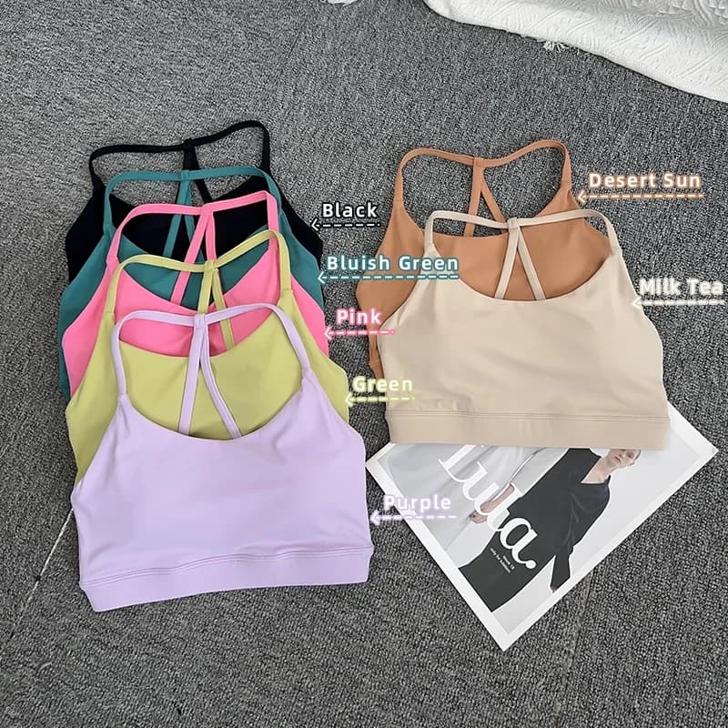 Women's Sports Fitness Bra Top Sexy Beauty Back Gym Crop Top Fitness Shock Absorber Pilates Running Yoga Tank