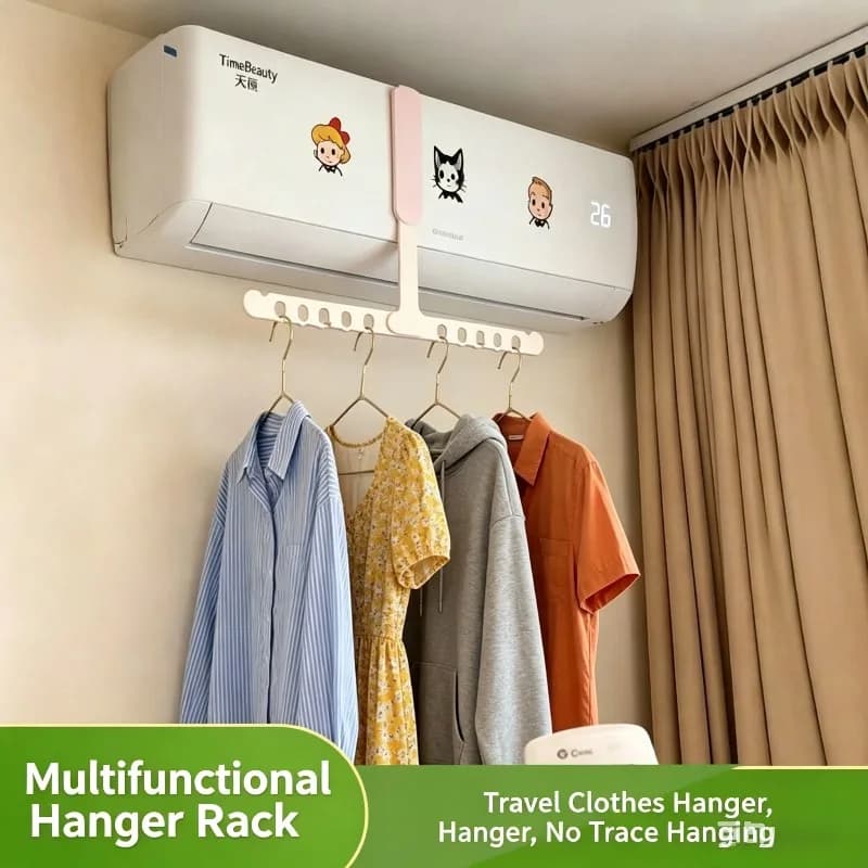 Portable Foldable Clothes Hanger Hang On Air Vent Outlet Travel Hotel Garment Drying Rack Space Saving Indoor Clothes Hanging