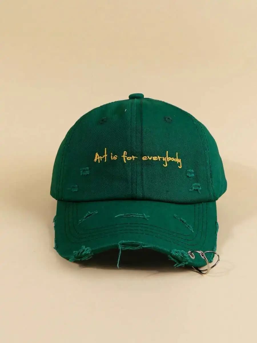 Unisex Distressed Embroidered Art Is For Everybody Baseball Cap Adjustable Casual Outdoor Hat