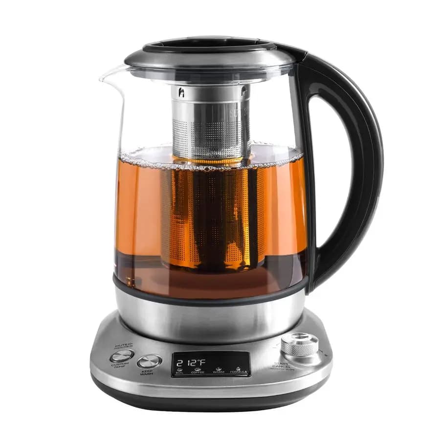Electric kettle with removable infusion, 9 preset preparation programs, temperature control, heat maintenance for 2 hours, borosilicate glass