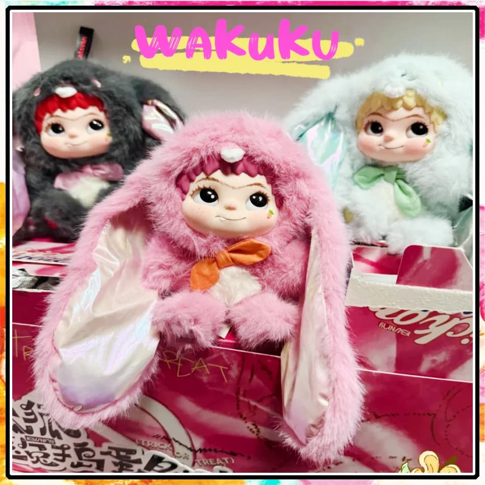 Wakuku Fox&Bunny Trick or Treat Blind Box - Action Figure Carina, Mystery Box, Portachiavi Anime, Giocattoli Sorpresa per Bambini, Regali di Natale