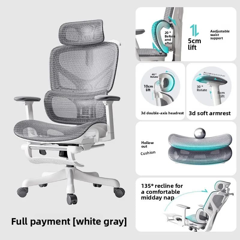 Sedia da ufficio ergonomica reclinabile per gaming e computer, poltrona da scrivania