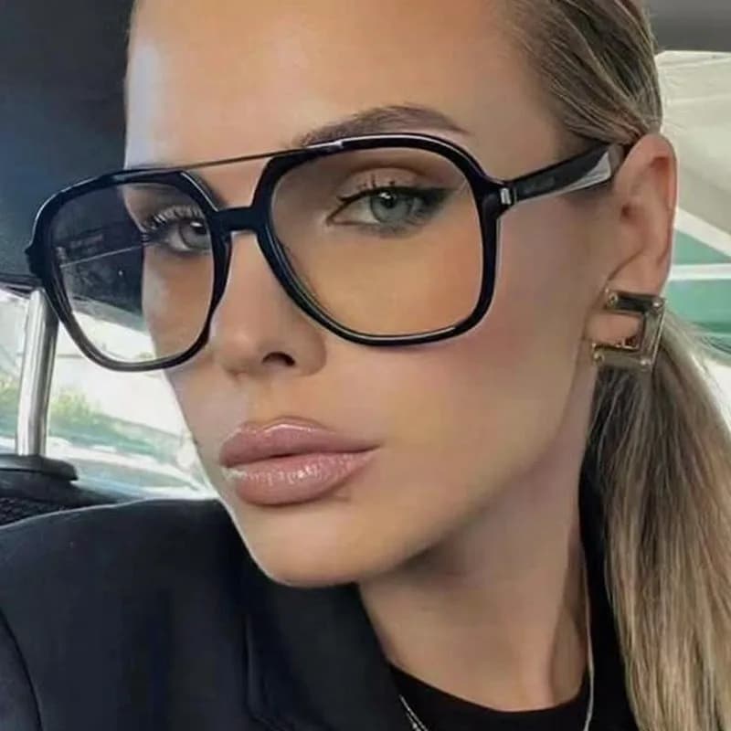 Oversized Double Beam Punk Sunglasses New Men Women Big Frame Luxury Classic Sun Glasses Summe Travel Outdoor UV Eyewear