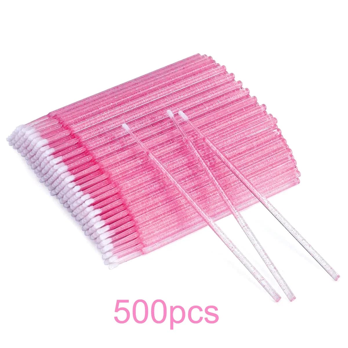 100/500 pcs micro crystal applicator brush for eyelash extension, micro cotton pads, lipsticks micropennello rosa LAUKISS