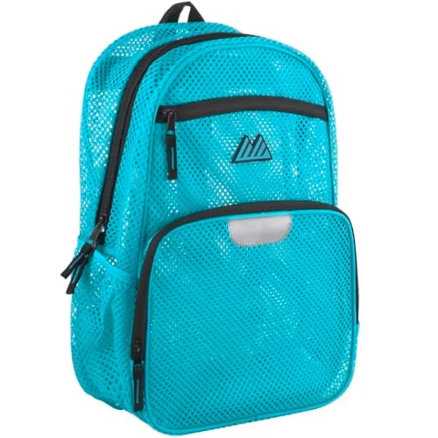 Reflective Mesh School Backpack for Teens, Girls, Boys Wire Frame Mesh Beach Backpack XL with Zipper