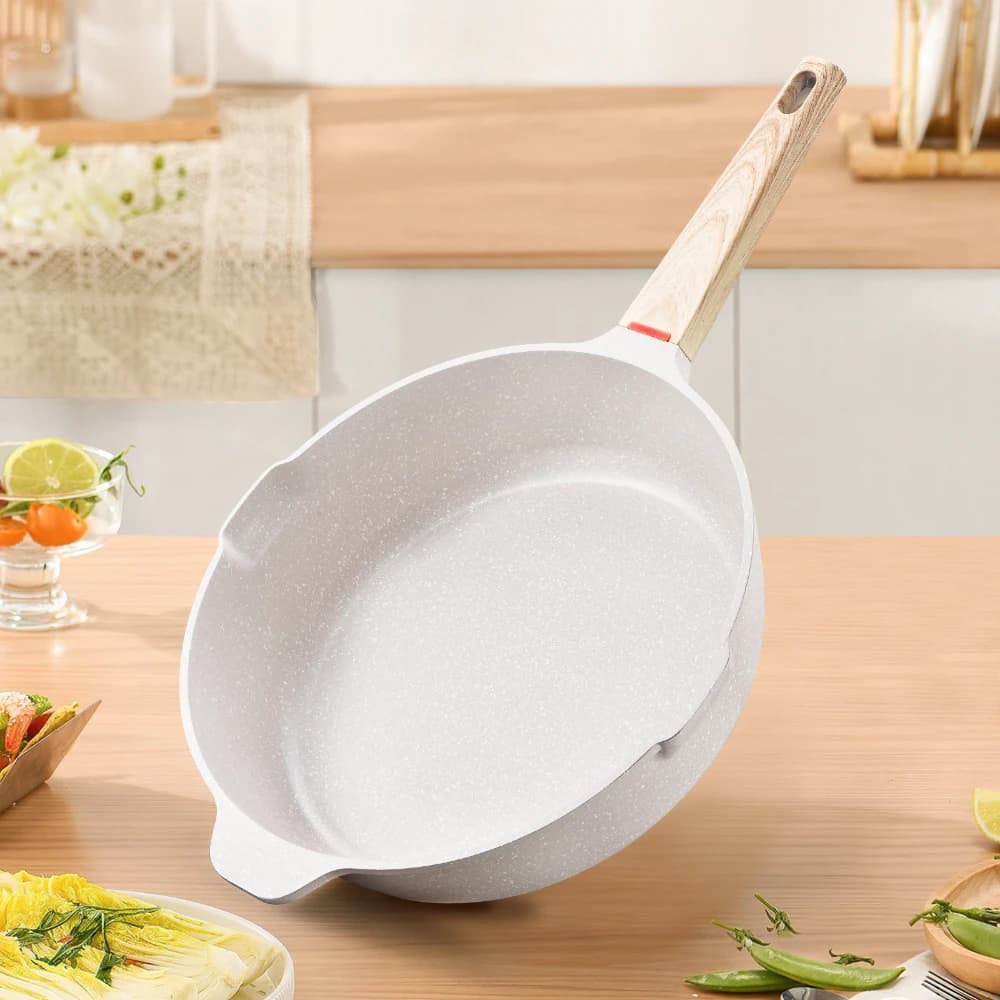 Frying Pan with Lid Thickened Nonstick Aluminum Frying Pan Easy to Clean Gas Induction Cooker Universal Household Kitchen Pan