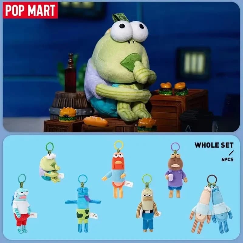 POP MART GONG Bikini Bottom Buddies Serie Ciondolo Cieco Scatola Giocattolo Kawaii Anime Action Figure Caixa Caja Surprise Mystery Box Doll