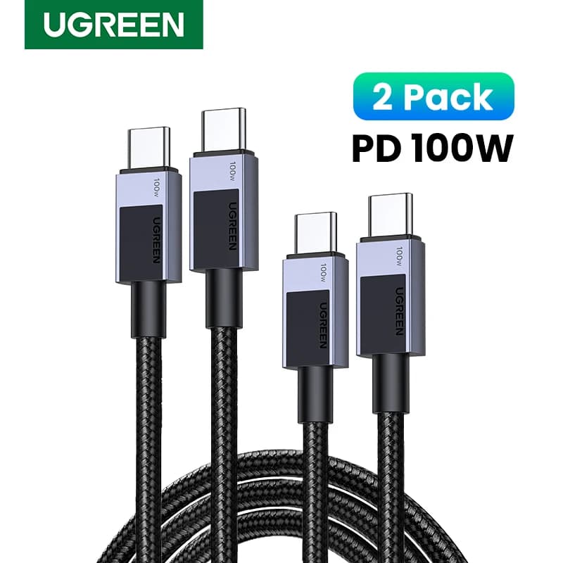 [Confezione da 2] Cavo USB C UGREEN PD100W per Ricarica Rapida per Laptop, MacBook, iPhone 17, 16, Samsung S26, Xiaomi 5A, con Chip E-marker, Cavo Type-C