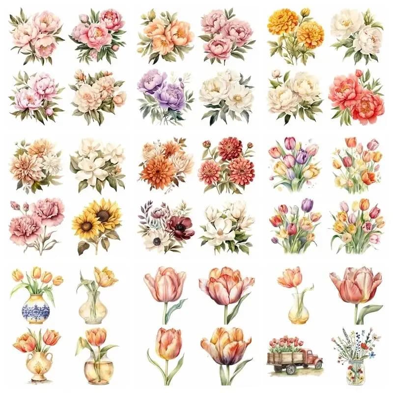 Bouquet di fiori Trasferimento di calore Adesivo decorativo per abbigliamento per bambini fai da te Toppa per accessori stampati con pressa di calore lavabile fai da te