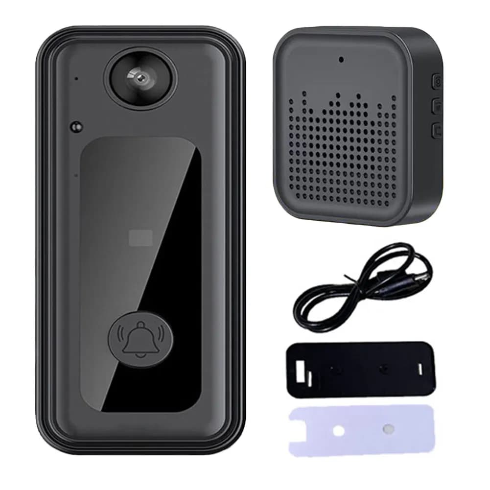Campanello per telecamera wireless Audio bidirezionale Campanello video intelligente Visione notturna a LED Archiviazione su cloud Telecamera di sicurezza domestica alimentata a batteria