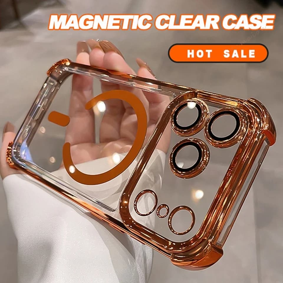 luxury Magnetic Phone Case For iPhone 17 Air 15 14 13 12 Pro Max 16 Plus For Magsafe Silicone Soft Shockproof Protector Cover