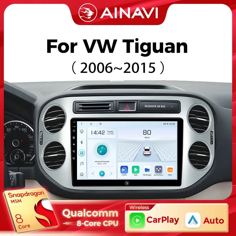 Lettore multimediale per auto Ainavi per Volkswagen VW Tiguan 2006 2008 2010 2016 Golf Plus Wireless Carplay Android Auto 4G Wifi 2din