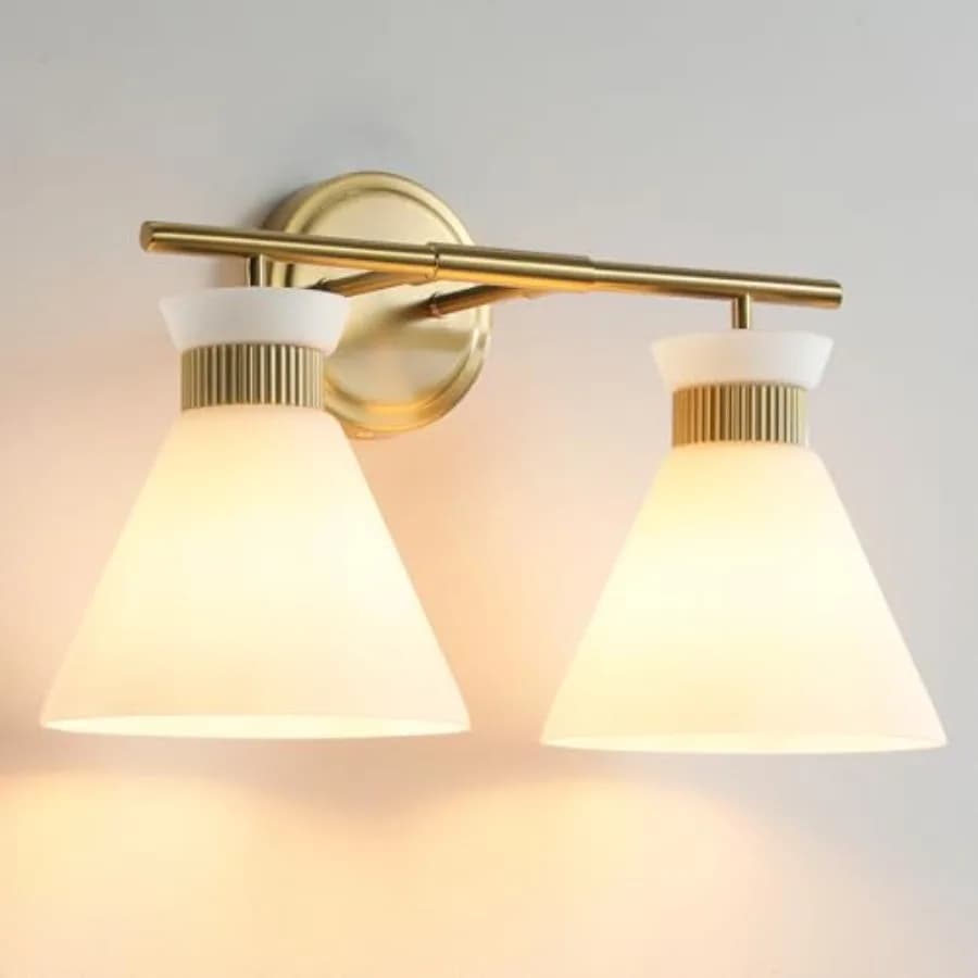 Lampade da Bagno: Moderni Apparecchi di Illuminazione per Specchio con 2 Luci, Stile Mid-Century, per Bagno