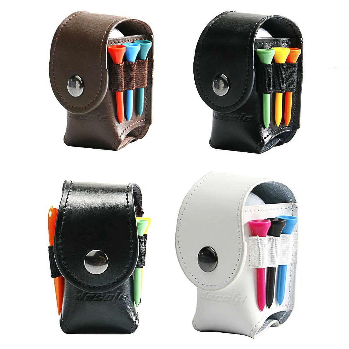 Borsa Porta Palline da Golf con Tee, in Pelle PU, Accessorio Elegante per Golf Multiuso per Uomini e Donne
