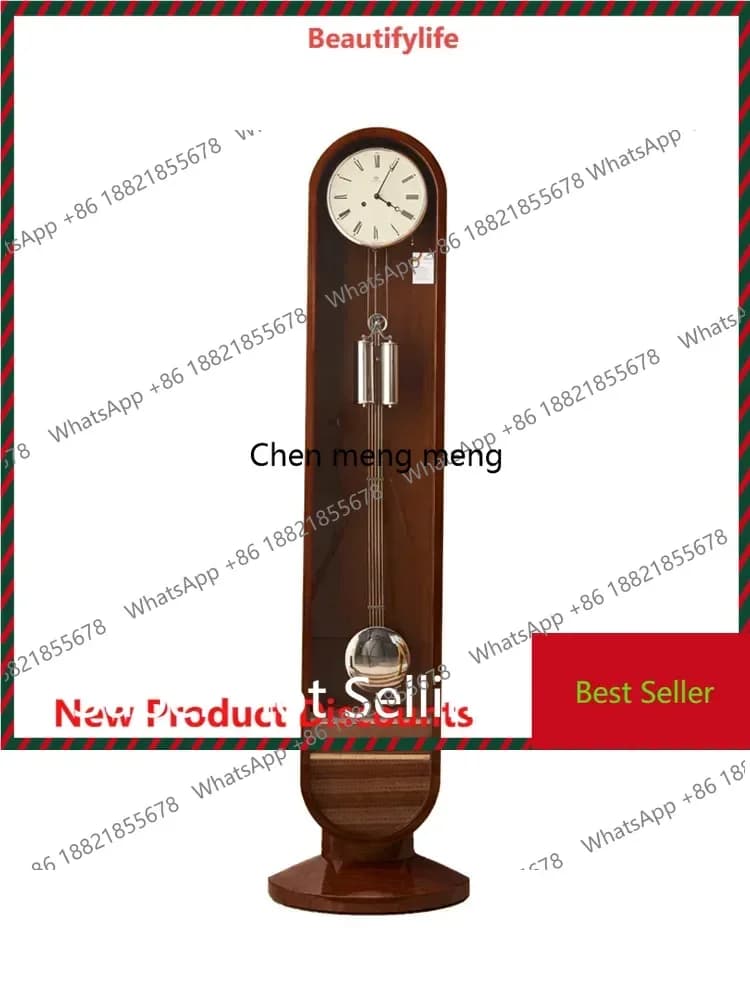 Orologio a Pendolo Hermle Tedesco Moderno e Minimalista, Orologio da Terra Classico Europeo in Legno Massiccio