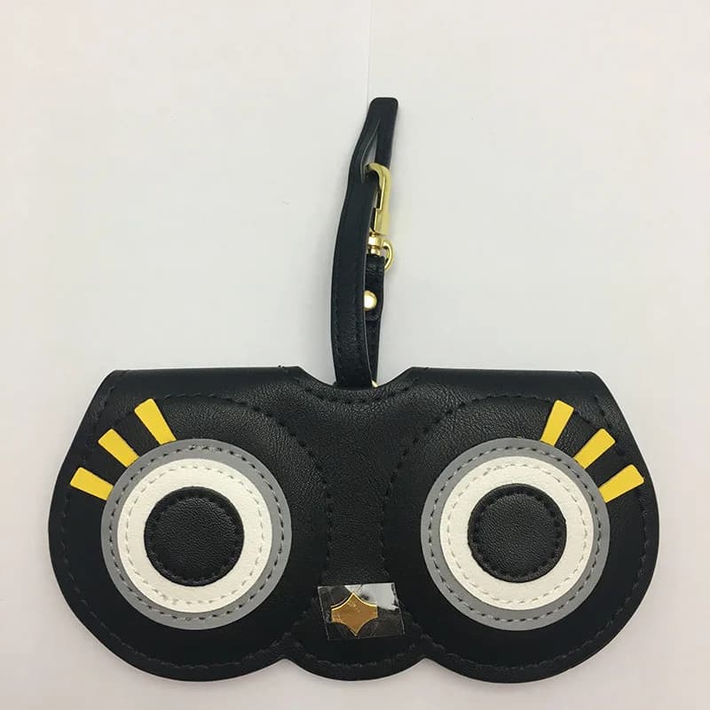 Cartoon Cute Sunglasses Case Women Chain Hanging Portable Eyewear Bag Hasp Eyeglass Cover Soft PU Leather Storage Glasses Cases
