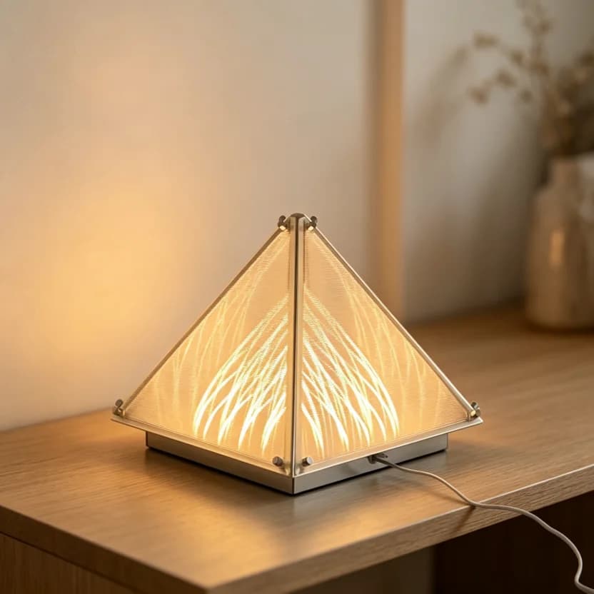 Nordic Pyramid Table Lamp Modern Art Desk Lamp For Living Room Sofa Bedroom Hotel Bedside Designer Dimmable Warm Table Light