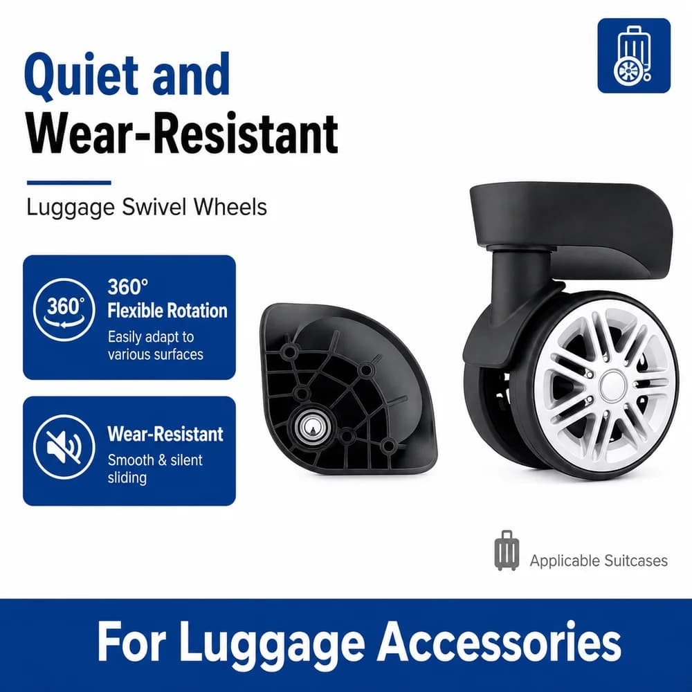 Universal Luggage Wheels For T26-2 Luggage Wheels Compatible with TOBOL 360° Silent Swivel Caster Suitcase Replacement Parts Rep