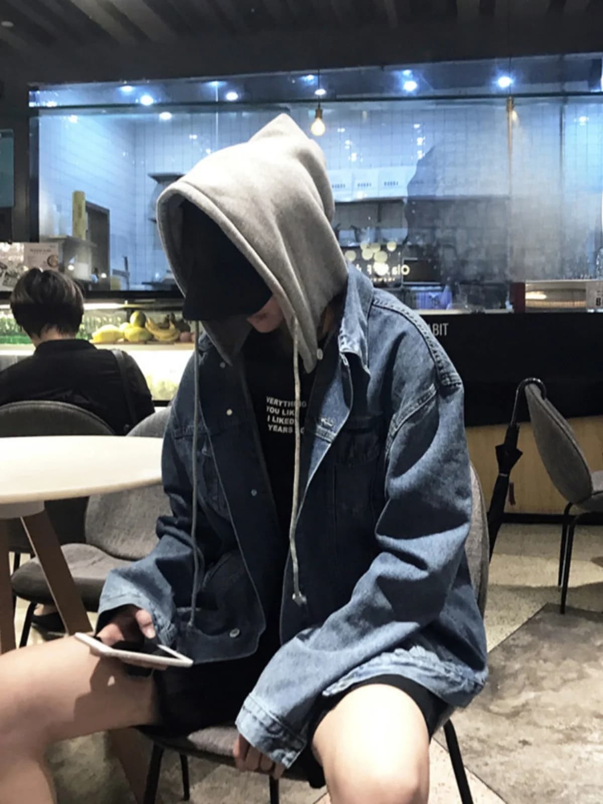Men's Denim Jacket Spring Autumn Versatile Handsome Hooded Trendy Loose American Workwear Jacket Multi-Pocket Regular Fit