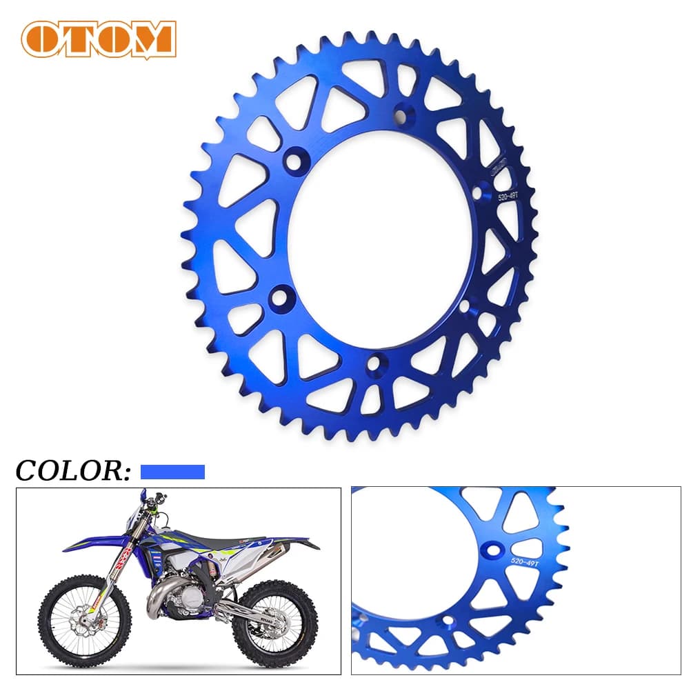 2014-2024 Motorcycle Rear Chain Sprocket 49 Teeth For SHERCO SE SEF 125 250 300 450 500 Dirt Bike Drive Plate Gear 520 Chain 49T