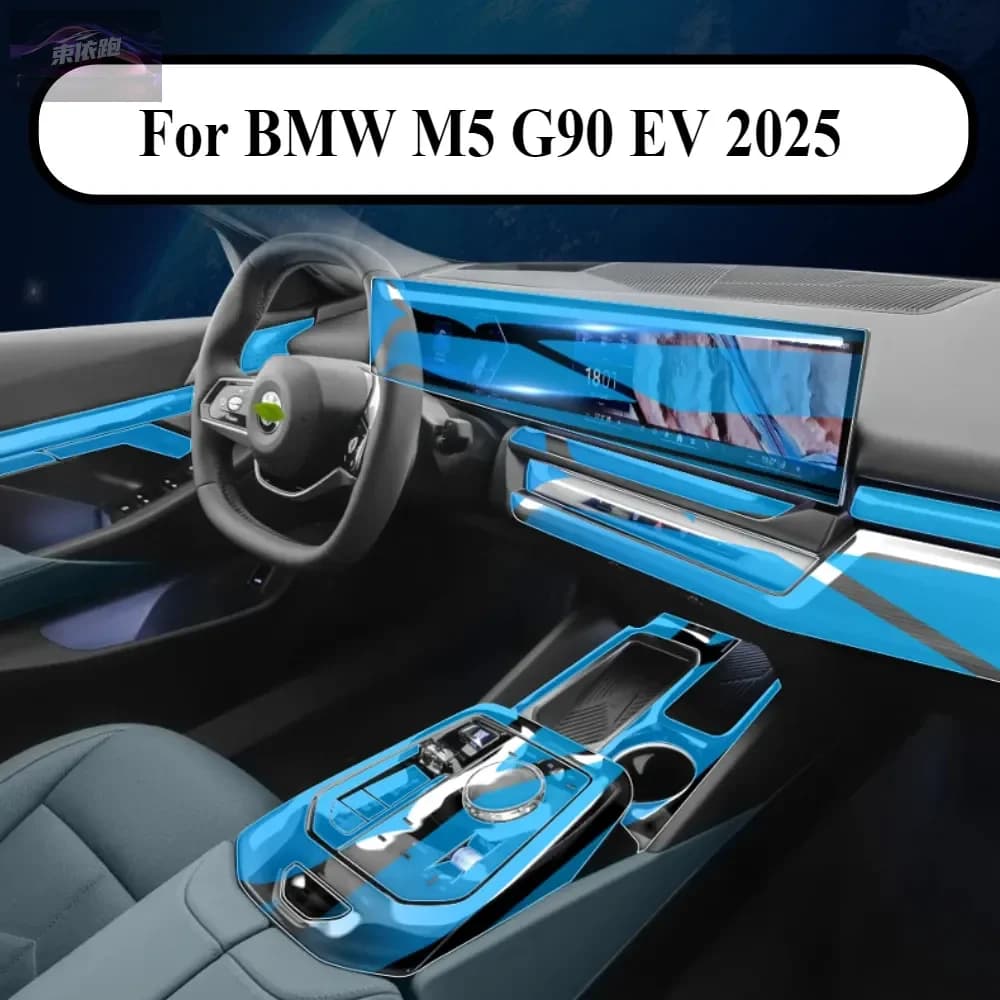 Per BMW M5 G90 EV 2025 PPF Pellicola di Protezione Accessori Interni Auto Trasparente TPU Pannello Ingranaggi di Navigazione Console Centrale Adesivo