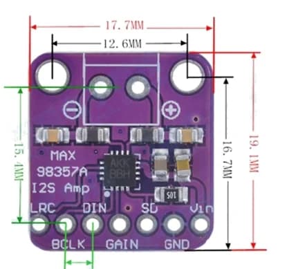 MAX98357 I2S Audio Amplifier Module Filterless Class D Amplification Support ESP32 Raspberry Pi MOQ 5