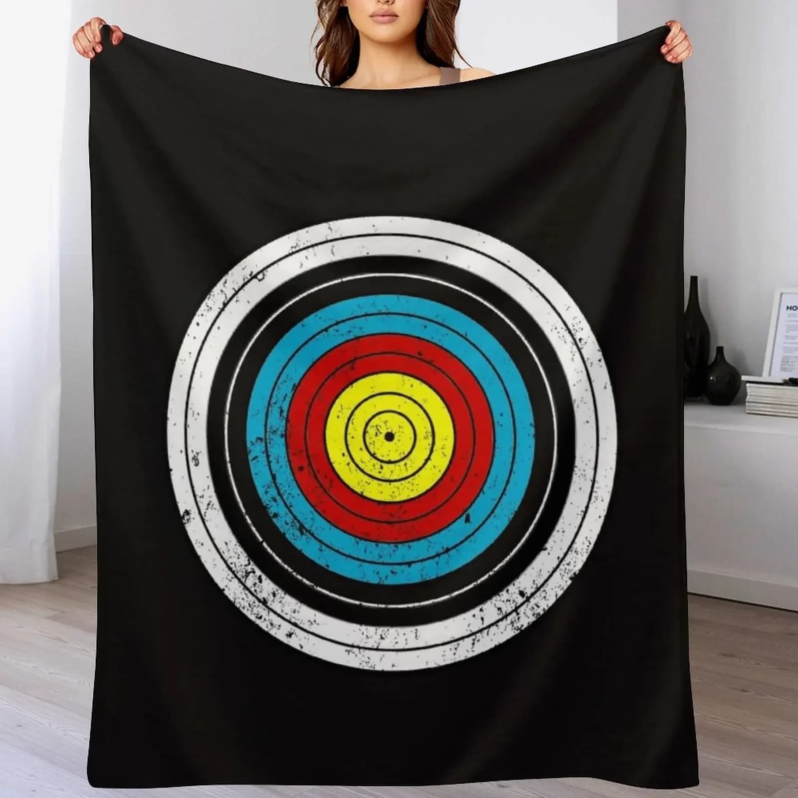 Coperta con motivo bullseye per tiro con l'arco, design moderno, morbida, per decorazioni domestiche
