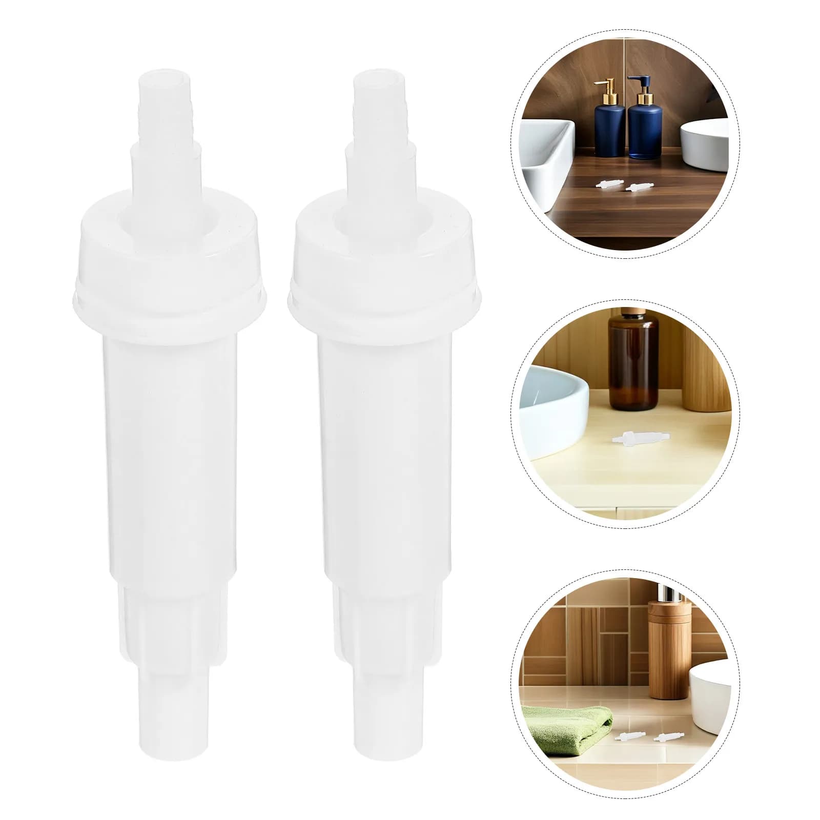 Set di 5 Dispenser di Sapone con Pompa a Pressione, Ricambio Universale in Plastica per Flaconi di Lozione, Shampoo e Sapone Liquido, Valvola Anti-Perdita