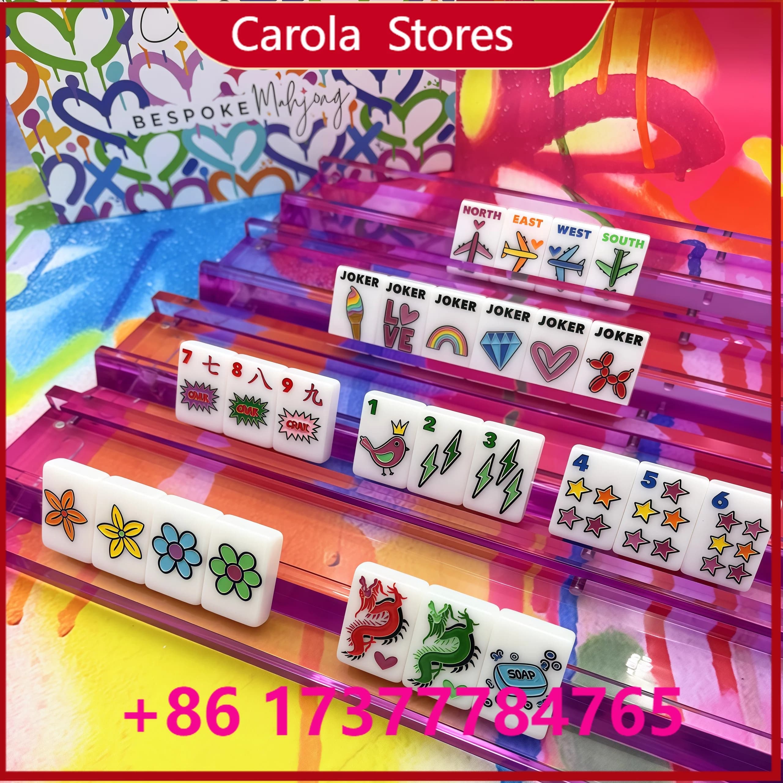 American Mahjong Set Color Crush Set -Bright White 160-Piece Acrylic Eco-Friendly Portable Mahjong Tiles