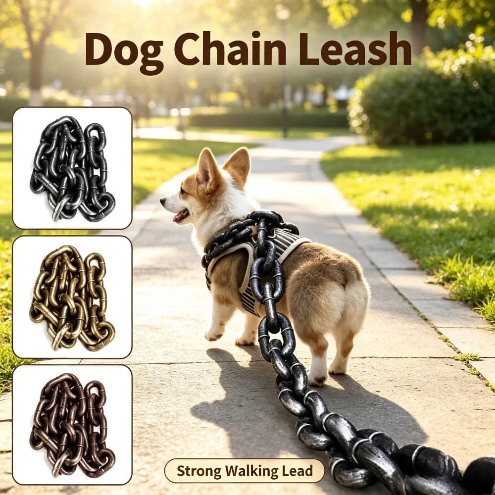 Plastic Simulation Dog Chain Bold Vintage Style Pet Traction Rope Lightweight Puppy Leash Walking Outdoor Accessories Supply
