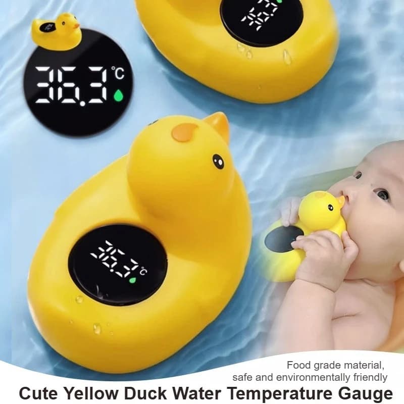 Termometro elettronico per vasca da bagno ad alta precisione per bagnetto per bambini, materiale alimentare per uso domestico, simpatico indicatore della temperatura dell'acqua con anatra gialla
