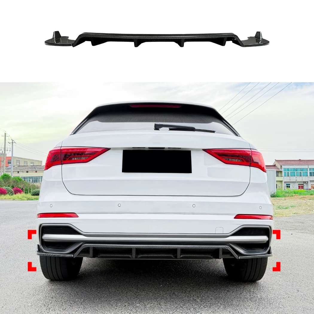 Car Rear Bumper Diffuser Lip Splitters Spoiler Rear Bumper Protector Guard For Audi Q3 F3 Sline 2019 2020 2021 2022 2023-2026