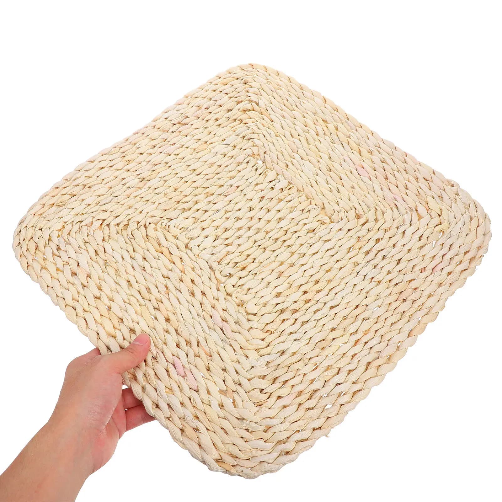 Traditional Braided Straw Woven Floor Cushion Yoga Mat Meditation Pad Bedroom Living Room Decor Indoor Floor Pad Simple Style