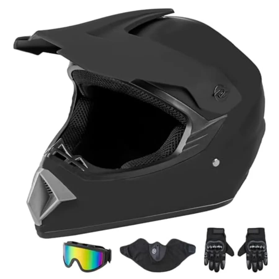 Adult Dirt Bike Helmets Motocross ATV Dirtbike Offroad Full Face Motorcycle Helmet, DOT Approved Matte and