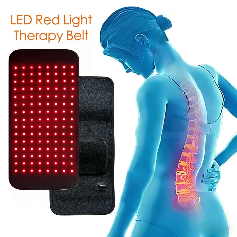 Red Light Therapy Belt with 120 LEDs, 660nm 850nm, Pad for Red and Infrared Light Therapy, Reheater for Back Lift, Knee, Hands and Feet