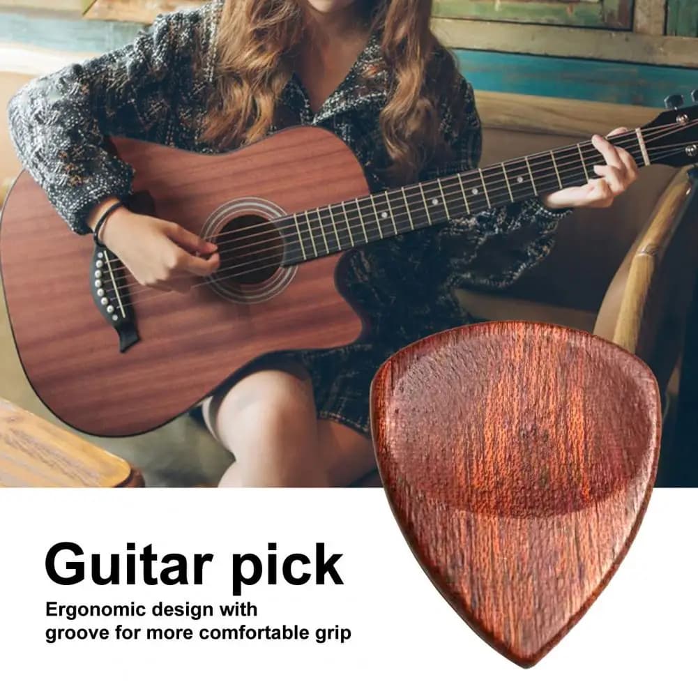 Plettro per chitarra in legno da 3 cm Plettri portatili artigianali senza sbavature per basso acustico elettrico Accessori per plettro per chitarra regalo unici